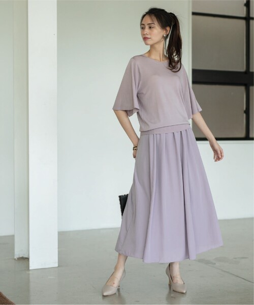 OPAQUE.CLIP（オペークドットクリップ）の「◆イージーギャザーフレアスカート【洗濯機洗い可/イージーケア】（スカート・レディース・ブラック/ボルドー/ダークネイビー/ライトパープル・36/38/40/42）」の14枚目の写真