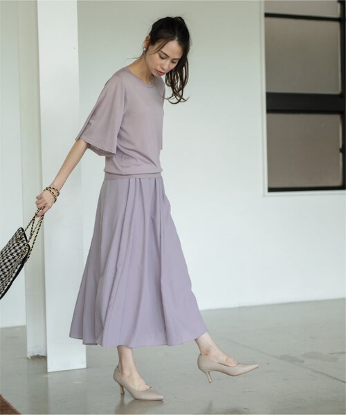 OPAQUE.CLIP（オペークドットクリップ）の「◆イージーギャザーフレアスカート【洗濯機洗い可/イージーケア】（スカート・レディース・ブラック/ボルドー/ダークネイビー/ライトパープル・36/38/40/42）」の16枚目の写真