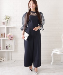 シフォンブラウスドッキングオールインワン