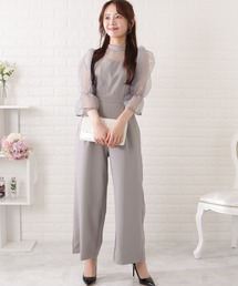 シフォンブラウスドッキングオールインワン