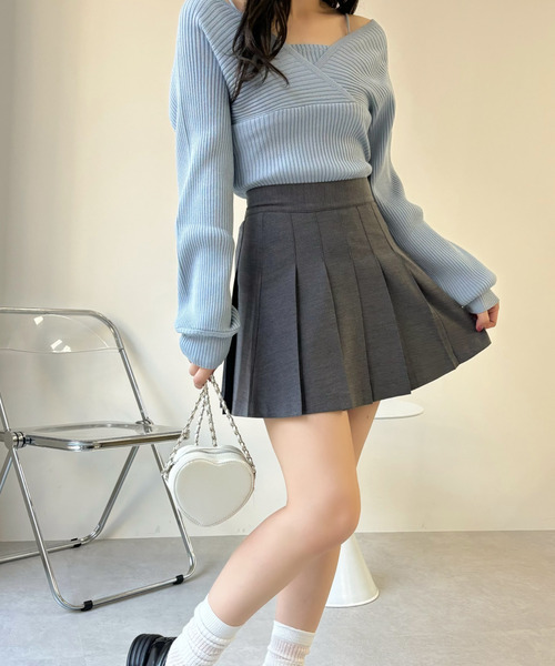 【ELLIE】ボリュームスリーブショートニット WHITE ボリュームスリーブショートニット【WHITE】 – ELLIE