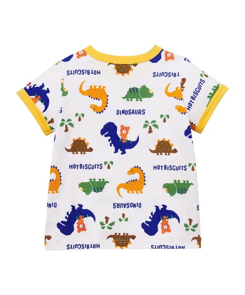 HOT BISCUITS(ホットビスケッツ)の「恐竜&ボーダー柄Tシャツ(Tシャツ/カットソー・キッズ・ホワイト・90cm/100cm/80cm/110cm/120cm)」の4枚目の写真