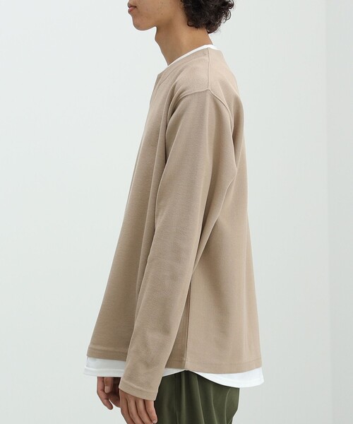 BEAMS HEART（ビームスハート）の「【ユニセックス】フェイクレイヤー ワッフル ロングスリーブ Tシャツ（Tシャツ/カットソー・メンズ・ベージュ/グリーン系その他/ブルー系その他・SMALL/MEDIUM/LARGE/X-LARGE）」の14枚目の写真