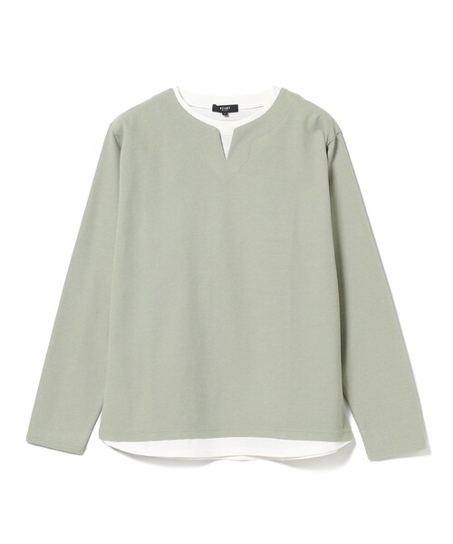 BEAMS HEART（ビームスハート）の「【ユニセックス】フェイクレイヤー ワッフル ロングスリーブ Tシャツ（Tシャツ/カットソー・メンズ・ベージュ/グリーン系その他/ブルー系その他・SMALL/MEDIUM/LARGE/X-LARGE）」の20枚目の写真