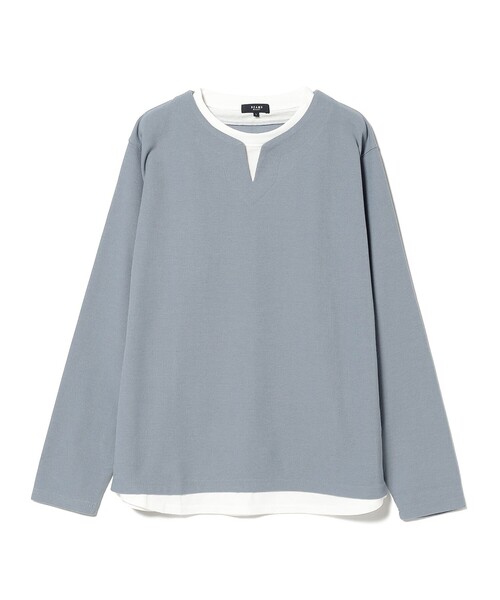 BEAMS HEART（ビームスハート）の「【ユニセックス】フェイクレイヤー ワッフル ロングスリーブ Tシャツ（Tシャツ/カットソー・メンズ・ベージュ/グリーン系その他/ブルー系その他・SMALL/MEDIUM/LARGE/X-LARGE）」の22枚目の写真