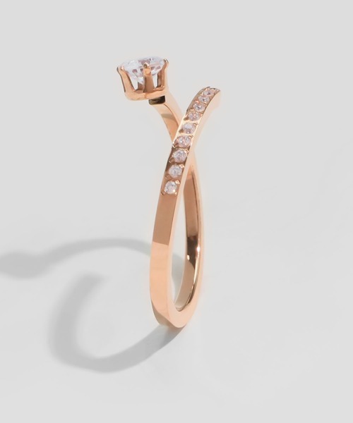 ロザマリア ブラックダイヤモンド デザインフラット￼リング