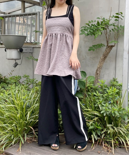 NOMAE(ノーマエ)の「タック入りラインパンツ(その他パンツ・レディース・グレー/ブラック・FREE)」の4枚目の写真