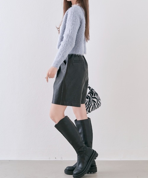 kirakiraShop(キラキラショップ)の「ふわふわシャギークロップドニットカーディガン(カーディガン/ボレロ・レディース・ライトブルー/ブラック/オフホワイト・FREE)」の18枚目の写真