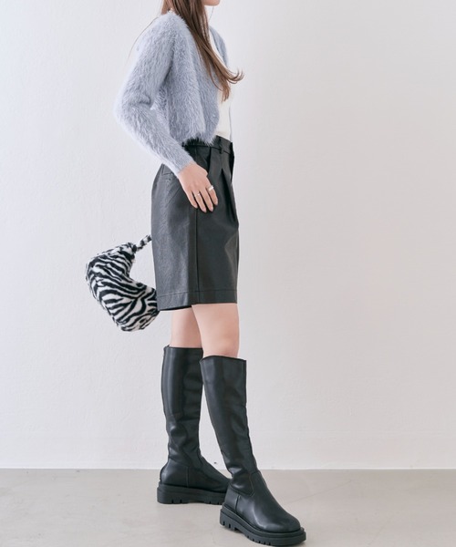 kirakiraShop(キラキラショップ)の「ふわふわシャギークロップドニットカーディガン(カーディガン/ボレロ・レディース・ライトブルー/ブラック/オフホワイト・FREE)」の20枚目の写真