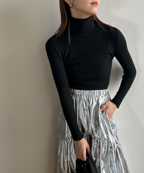 Kotoe(コトエ)の「【10色展開】 テレコリブ タートルネックレディース ニット(長袖)(ニット/セーター・レディース・イエロー/ブラウン/ブラック/アイボリー/グリーン/レッド/ネイビー/グレー/ベージュ/ホワイト・FREE)」の19枚目の写真