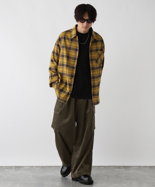 RAGEBLUE（レイジブルー）の「Corduroy wide straight cargo pants/コーデュロイワイドストレートカーゴパンツ/パラシュートパンツ（カーゴパンツ・メンズ・ブラウン系その他/カーキ/ブラウン/ブラック・SMALL/MEDIUM/LARGE）」の15枚目の写真