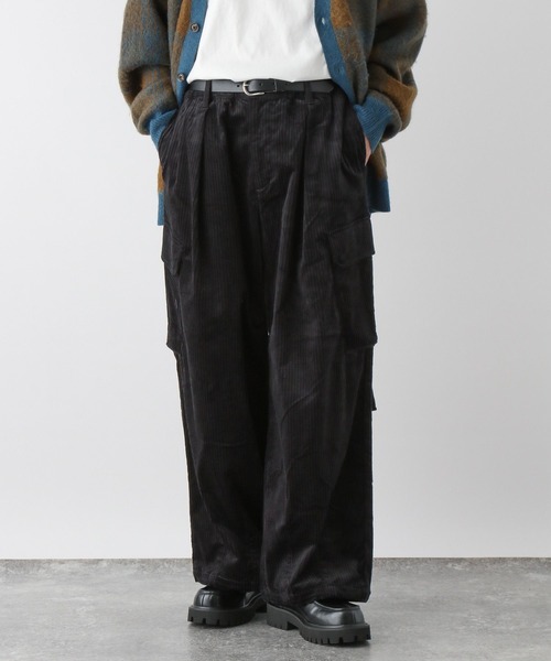 RAGEBLUE（レイジブルー）の「Corduroy wide straight cargo pants/コーデュロイワイドストレートカーゴパンツ/パラシュートパンツ（カーゴパンツ・メンズ・ブラウン系その他/カーキ/ブラウン/ブラック・SMALL/MEDIUM/LARGE）」の17枚目の写真