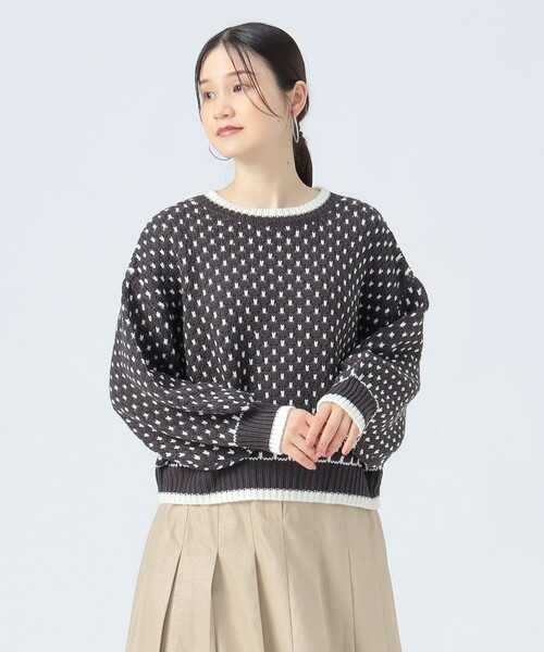 BEAMS HEART / ドット柄 ジャカード ニット（ニット/セーター）｜BEAMS HEART（ビームスハート）