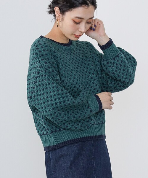 BEAMS HEART / ドット柄 ジャカード ニット（ニット/セーター）｜BEAMS HEART（ビームスハート）