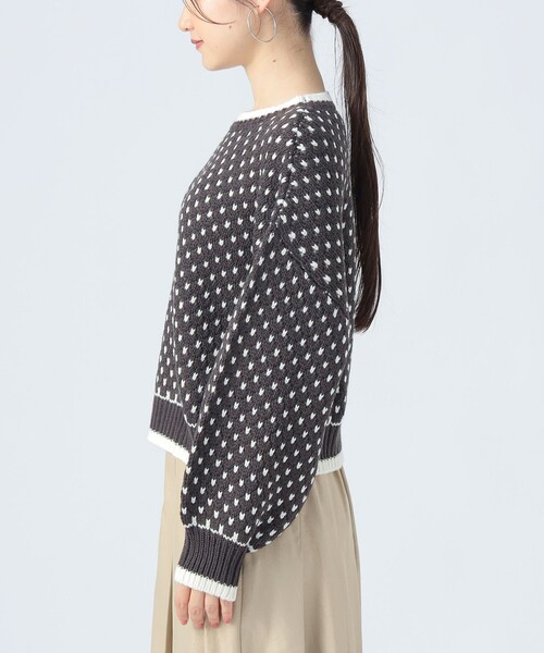 BEAMS HEART / ドット柄 ジャカード ニット（ニット/セーター）｜BEAMS HEART（ビームスハート）