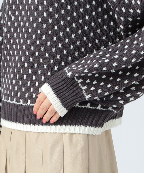 BEAMS HEART / ドット柄 ジャカード ニット（ニット/セーター）｜BEAMS HEART（ビームスハート）