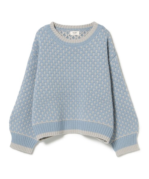 BEAMS HEART（ビームスハート）の「ドット柄 ジャカード ニット（ニット/セーター・レディース・ブラック/ベージュ/グリーン/チャコールグレー/サックスブルー・FREE）」の17枚目の写真