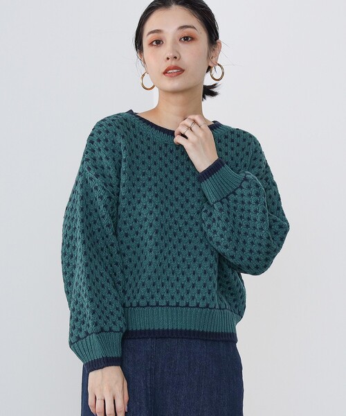 BEAMS HEART / ドット柄 ジャカード ニット（ニット/セーター）｜BEAMS HEART（ビームスハート）