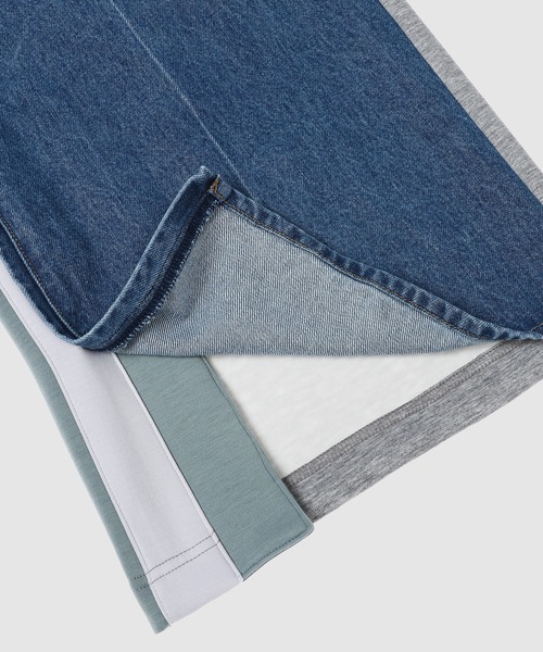 FACETASM（ファセッタズム）の「JERSEY MERGING DENIM（デニムパンツ・メンズ・インディゴブルー・3/4）」の3枚目の写真