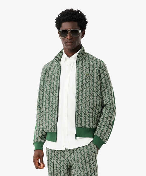 ラコステモノグラムトラックジャケット ラコステ LACOSTE モノグラムジャカードトラックジャケット