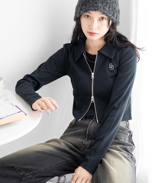 ロンT 胸ロゴ刺繍ロングスリーブTシャツ(M ホワイト): トップス｜Right
