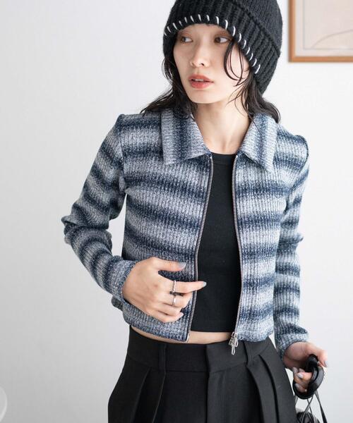 WEGO(ウィゴー)の「WEGO/ダブルジップロゴ刺繍ロンT(Tシャツ/カットソー・レディース・その他1/ブラック/杢グレー・FREE)」の18枚目の写真
