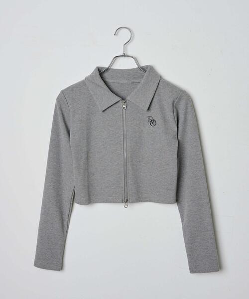 WEGO(ウィゴー)の「WEGO/ダブルジップロゴ刺繍ロンT(Tシャツ/カットソー・レディース・その他1/ブラック/杢グレー・FREE)」の21枚目の写真