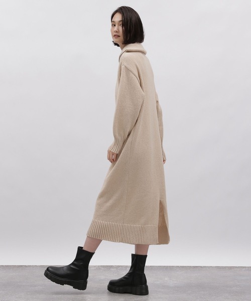 LAKOLE（ラコレ）の「ハーフジップニットワンピース / 982203（ワンピース・レディース・ライトベージュ/ネイビー/モカ・MEDIUM/SMALL）」の11枚目の写真