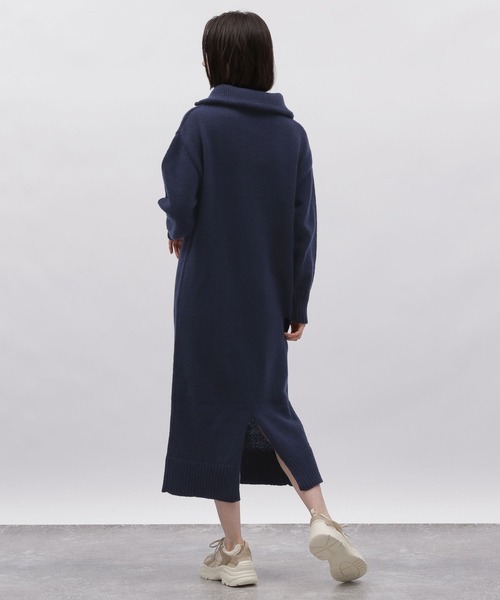 LAKOLE（ラコレ）の「ハーフジップニットワンピース / 982203（ワンピース・レディース・ライトベージュ/ネイビー/モカ・MEDIUM/SMALL）」の17枚目の写真