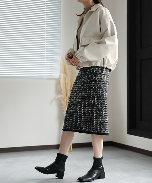 sakishimatokyo（サキシマトーキョー）の「ダブルジップ フェイクレザーブルゾン / シャツジャケット（ブルゾン・レディース・アイボリー/ブラック・FREE）」の6枚目の写真