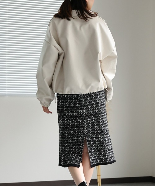 sakishimatokyo（サキシマトーキョー）の「ダブルジップ フェイクレザーブルゾン / シャツジャケット（ブルゾン・レディース・アイボリー/ブラック・FREE）」の7枚目の写真