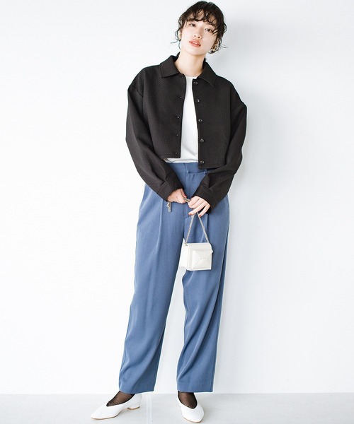 haco!(ハコ)の「洗濯機洗いOK!セットアップにもなるシャツジャケット〈日々グッジョ部’s idea〉(その他アウター・レディース・ブラック・SMALL/MEDIUM/LARGE/X-LARGE)」の2枚目の写真