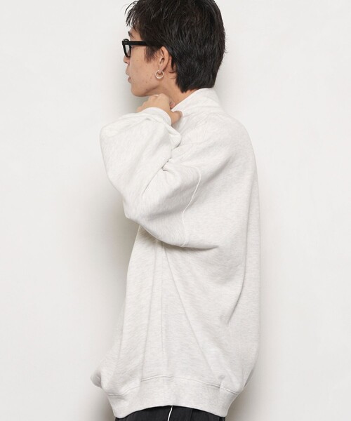 PUBLUX（パブリュクス）の「PUBLUX/パブリュクス スーパービッグハーフジップ裏起毛スウェット(限定展開)（スウェット・メンズ・ブラック/ライトグレー/グレー/ネイビー/オレンジ・MEDIUM/SMALL/LARGE）」の8枚目の写真