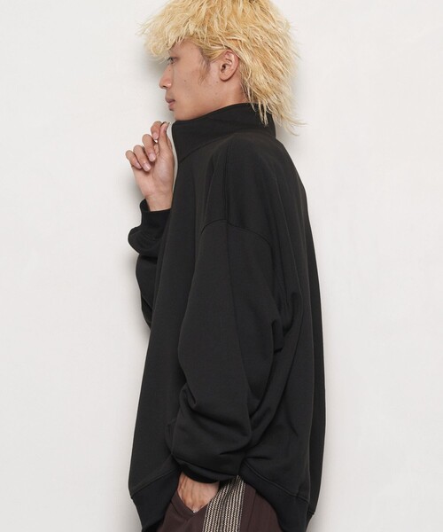 PUBLUX（パブリュクス）の「PUBLUX/パブリュクス スーパービッグハーフジップ裏起毛スウェット(限定展開)（スウェット・メンズ・ブラック/ライトグレー/グレー/ネイビー/オレンジ・MEDIUM/SMALL/LARGE）」の19枚目の写真