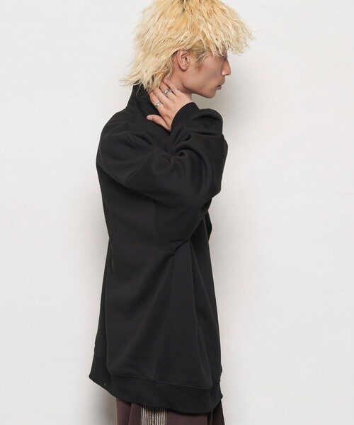 PUBLUX（パブリュクス）の「PUBLUX/パブリュクス スーパービッグハーフジップ裏起毛スウェット(限定展開)（スウェット・メンズ・ブラック/ライトグレー/グレー/ネイビー/オレンジ・MEDIUM/SMALL/LARGE）」の21枚目の写真