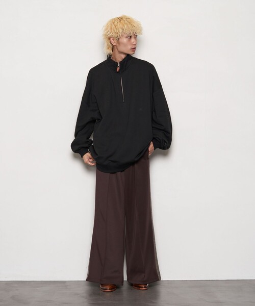 PUBLUX（パブリュクス）の「PUBLUX/パブリュクス スーパービッグハーフジップ裏起毛スウェット(限定展開)（スウェット・メンズ・ブラック/ライトグレー/グレー/ネイビー/オレンジ・MEDIUM/SMALL/LARGE）」の22枚目の写真