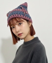 Anthe（アンテ）の「【Anthe】猫耳ボーダーワッチ（ニットキャップ/ビーニー）」