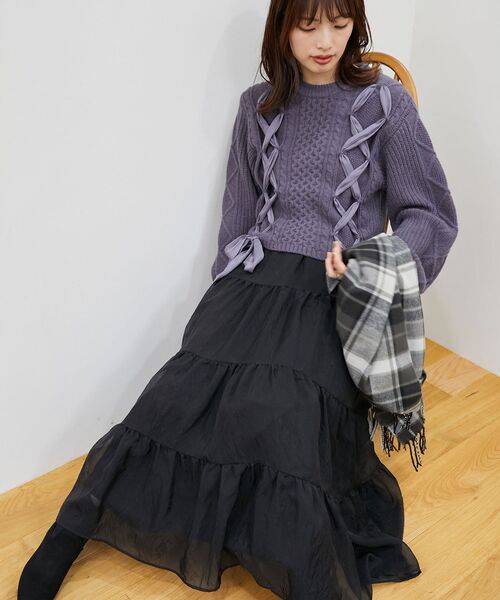 MAJESTIC LEGON（マジェスティックレゴン）の「アソートチェックマフラー（マフラー・レディース・ブラウン系その他2/ブラック系その他/ベージュ系その他2・FREE）」の14枚目の写真