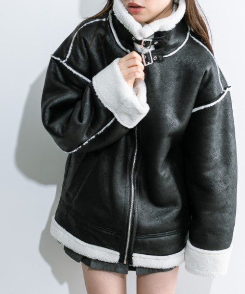 ☆美品☆ミスクロエ フェイクムートンジャケット セール】【WEB限定カラー有】フェイクムートンフライト