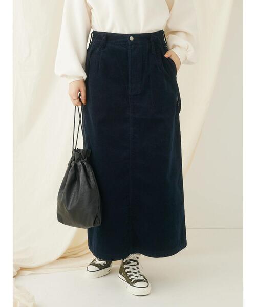 CRAFT STANDARD BOUTIQUE(クラフトスタンダードブティック)の「コーデュロイ2WAYサロペットスカート(スカート・レディース・ネイビー/キャメル・L/M)」の21枚目の写真