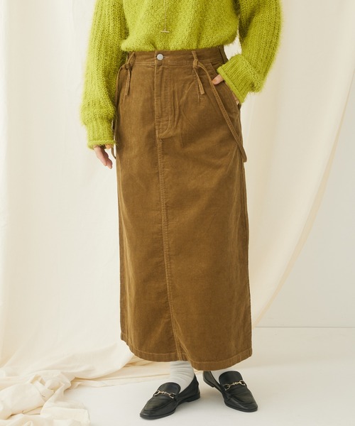 CRAFT STANDARD BOUTIQUE(クラフトスタンダードブティック)の「コーデュロイ2WAYサロペットスカート(スカート・レディース・ネイビー/キャメル・L/M)」の3枚目の写真