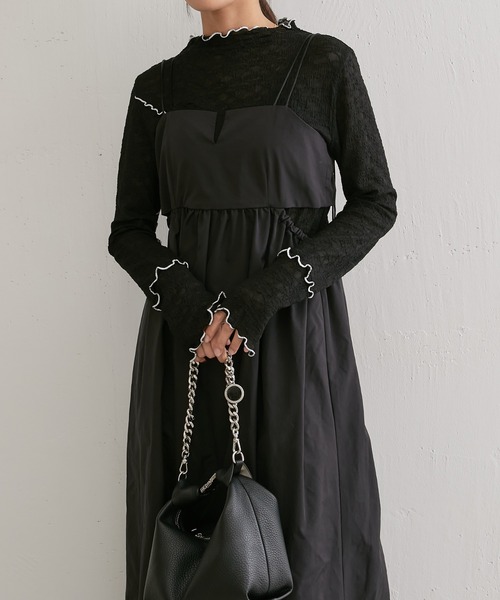 Lui's（ルイス）の「カットアウトデザインキャミワンピース（ワンピース・レディース・ブラック/ベージュ/ブルー・FREE）」の8枚目の写真