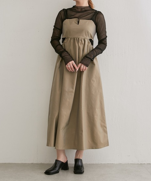 Lui's（ルイス）の「カットアウトデザインキャミワンピース（ワンピース・レディース・ブラック/ベージュ/ブルー・FREE）」の11枚目の写真