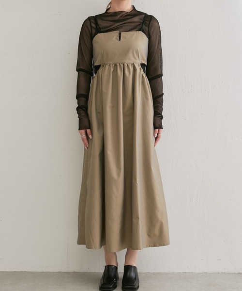 Lui's（ルイス）の「カットアウトデザインキャミワンピース（ワンピース・レディース・ブラック/ベージュ/ブルー・FREE）」の15枚目の写真