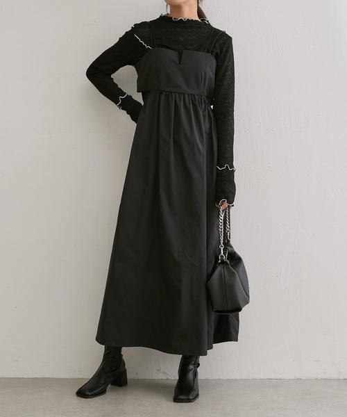 Lui's（ルイス）の「カットアウトデザインキャミワンピース（ワンピース・レディース・ブラック/ベージュ/ブルー・FREE）」の5枚目の写真