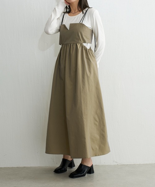 Lui's（ルイス）の「カットアウトデザインキャミワンピース（ワンピース・レディース・ブラック/ベージュ/ブルー・FREE）」の10枚目の写真