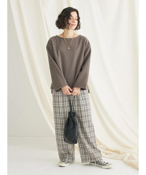 CRAFT STANDARD BOUTIQUE（クラフトスタンダードブティック）の「圧縮ニットソープルオーバー（ニット/セーター・レディース・ブラウン/ベージュ/ブラック・FREE）」の4枚目の写真