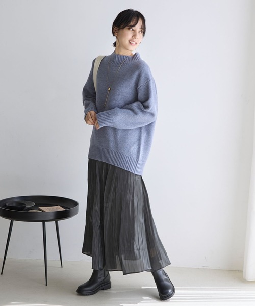 GLOBAL WORK(グローバルワーク)の「フワフワHug meラメプルオーバー/986199(ニット/セーター・レディース・ブルー/ブラック/グレイッシュベージュ・MEDIUM/LARGE)」の6枚目の写真