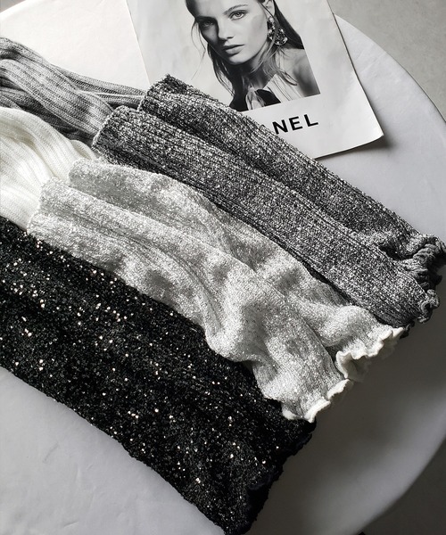 me+em select(ミームセレクト)の「※※【 レッグウォーマーにもなる2way 】スパングルアームウォーマー / spangle arm warmer(アームカバー・レディース・ホワイト/ブラック/グレー・FREE)」の2枚目の写真