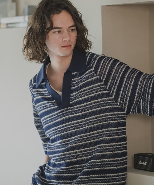 CASPER JOHN（キャスパージョン）の「See-throught border knit